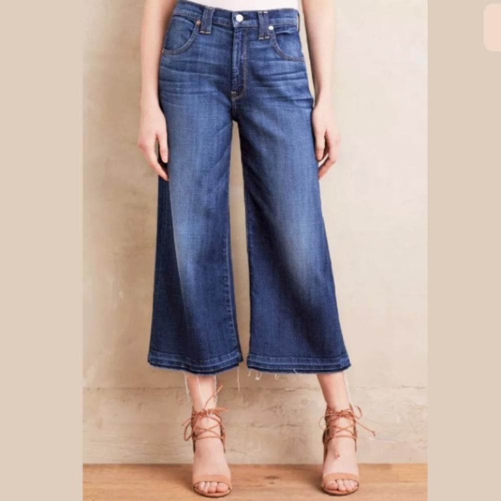7  For All Mankind High Waisted Wide Leg Culottes